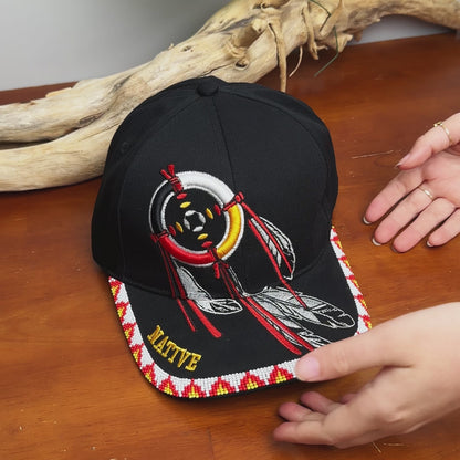 Dreamcatcher Embroidered Beaded Baseball Cap With Brim Unisex Native American Style