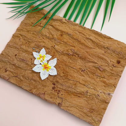 Native Blossom Beaded Flower Earrings – Handmade Seed Bead Jewelry