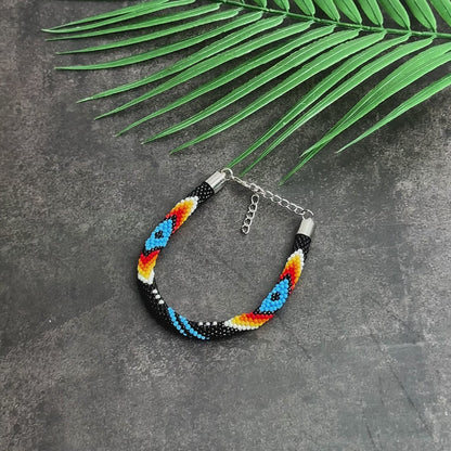 Women's Handmade Black Dusk Beaded Bracelet