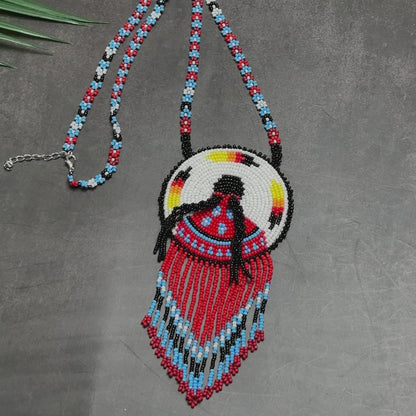 Premium MMIW Handmade Beaded Necklace Long Native American Style for Women