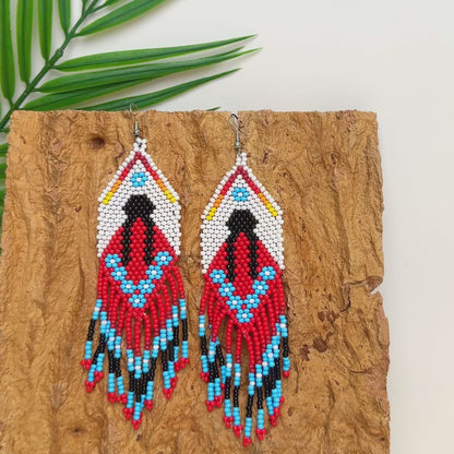 Indigenous Women Pattern Beaded Handmade Earrings For Women