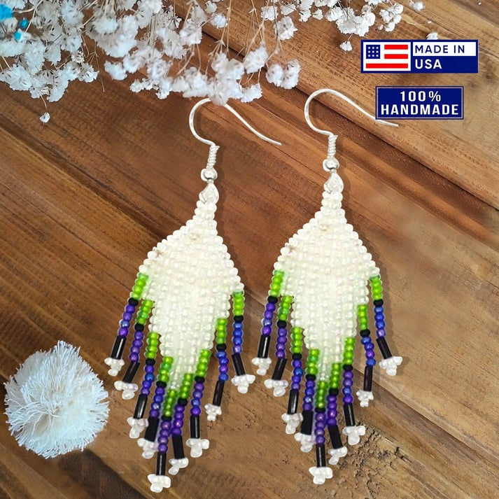 Handmade Beaded Turtle Necklace & Earrings Set – Blue Green