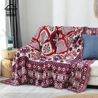 Navajo Sunset Reversible Woven Blanket – Tribal Southwestern Design Throw