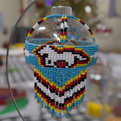 Native-Inspired Beaded Ornament Set – Handmade Tribal Holiday Decor (HORSE)