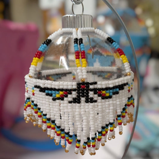 Native-Inspired Beaded Ornament Set – Handmade Tribal Holiday Decor (EAGLE)