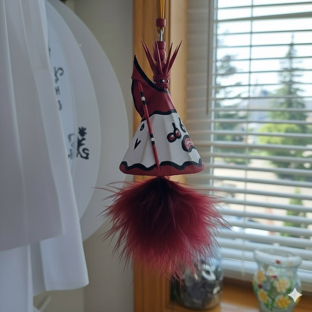 Hand-Painted Tipi Ornament with Tassels