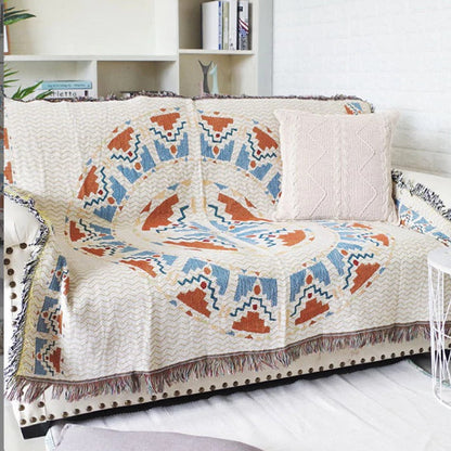 Tribal Bohemian Tapestry Tablecloth – Warm Colors, Soft Texture